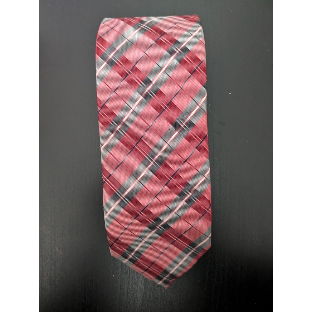 Creazioni Tucci Firenze Tie 100% Silk Red Plaid Striped Italy Necktie 60"‎